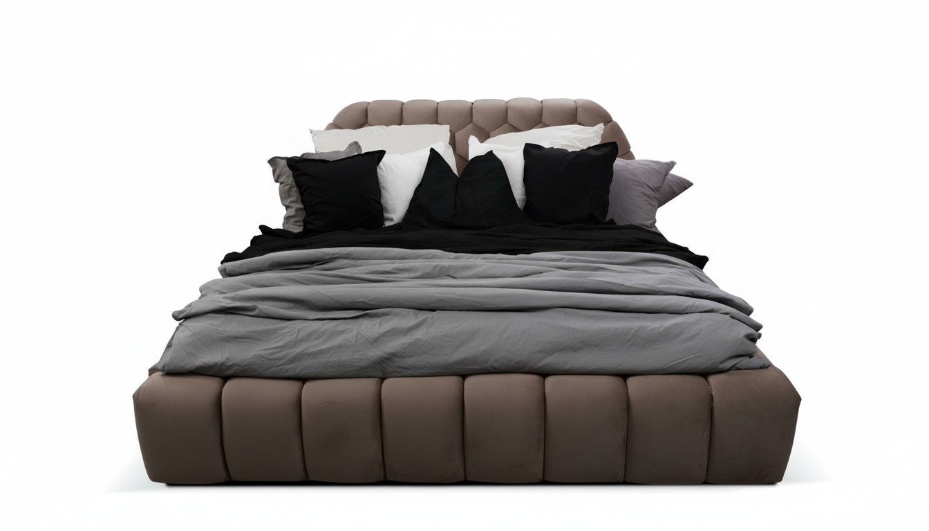 Schlafzimmer Doppelbett Bett 180сm Matratze Braun moderner Stil Holz