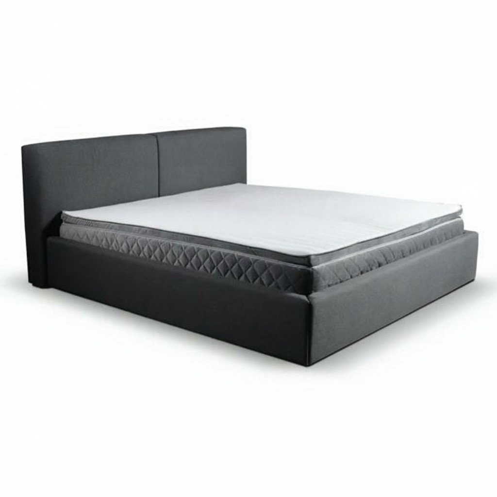 Schlafzimmer Doppelbett Bett 180сm Matratze Grau moderner Stil Holz