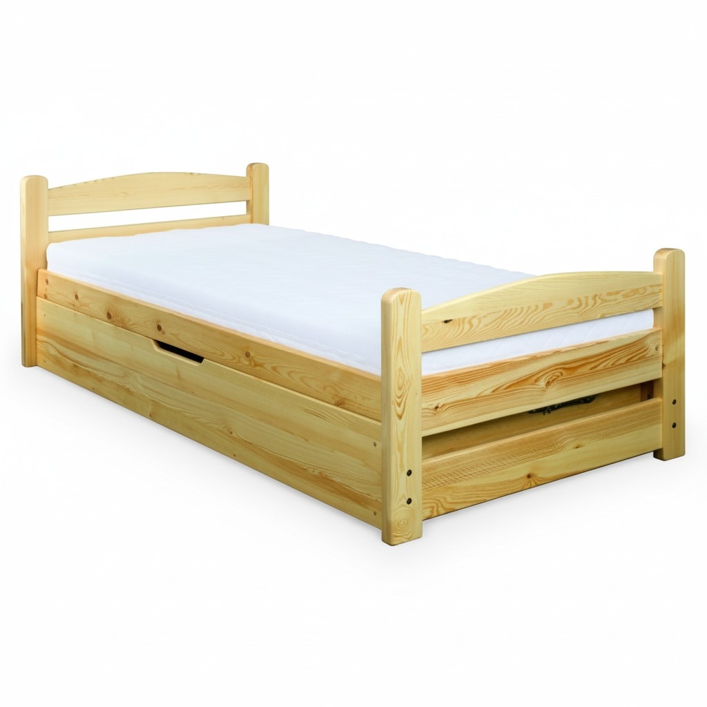 Schlafzimmer Holzbett Echtes Holz Bett Betten Hotel 90x200 Stil Massive Möbel