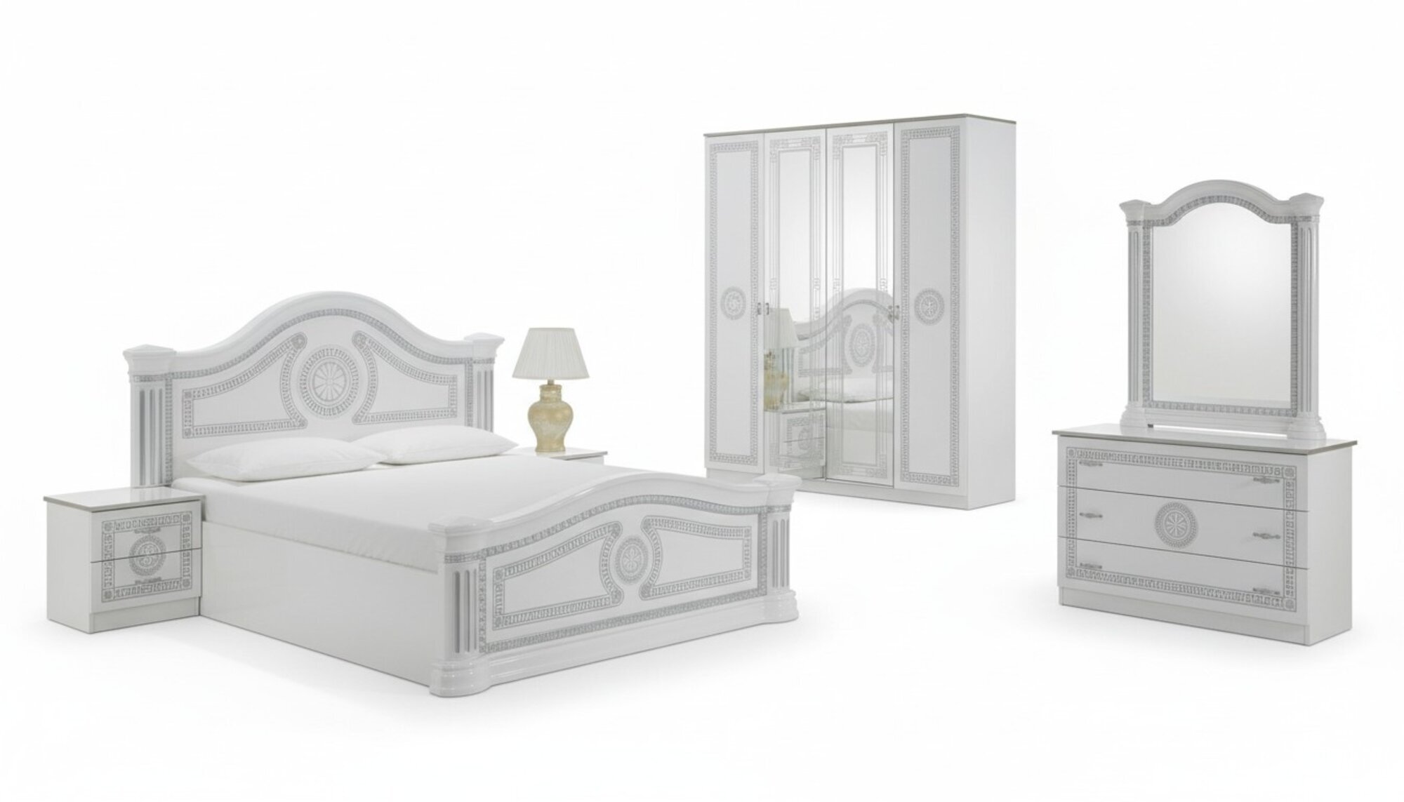 Schlafzimmer Italienische Möbel Set Modern Luxus 6tlg. Bett Betten Schrank