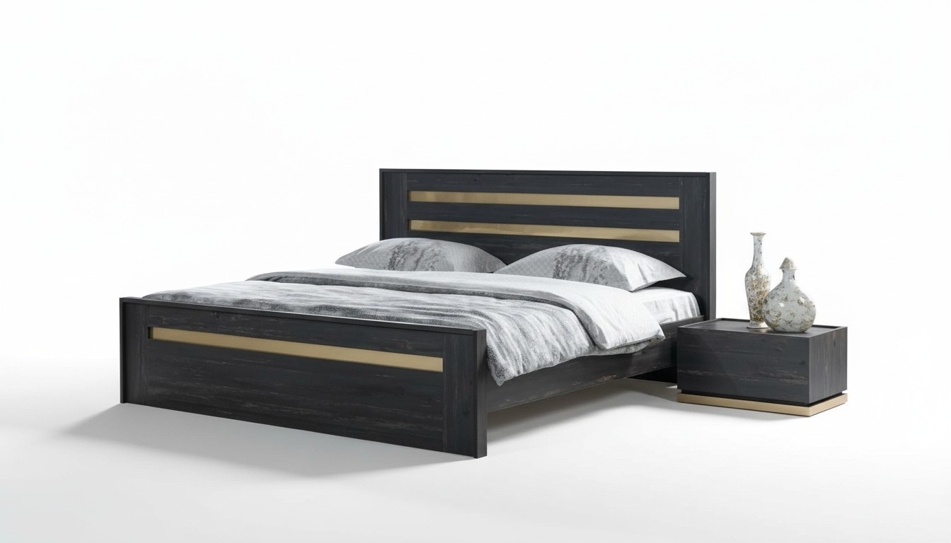 Schlafzimmer Möbel Nachttisch Bett Nachttisch Set Komplett Braun 3tlg.