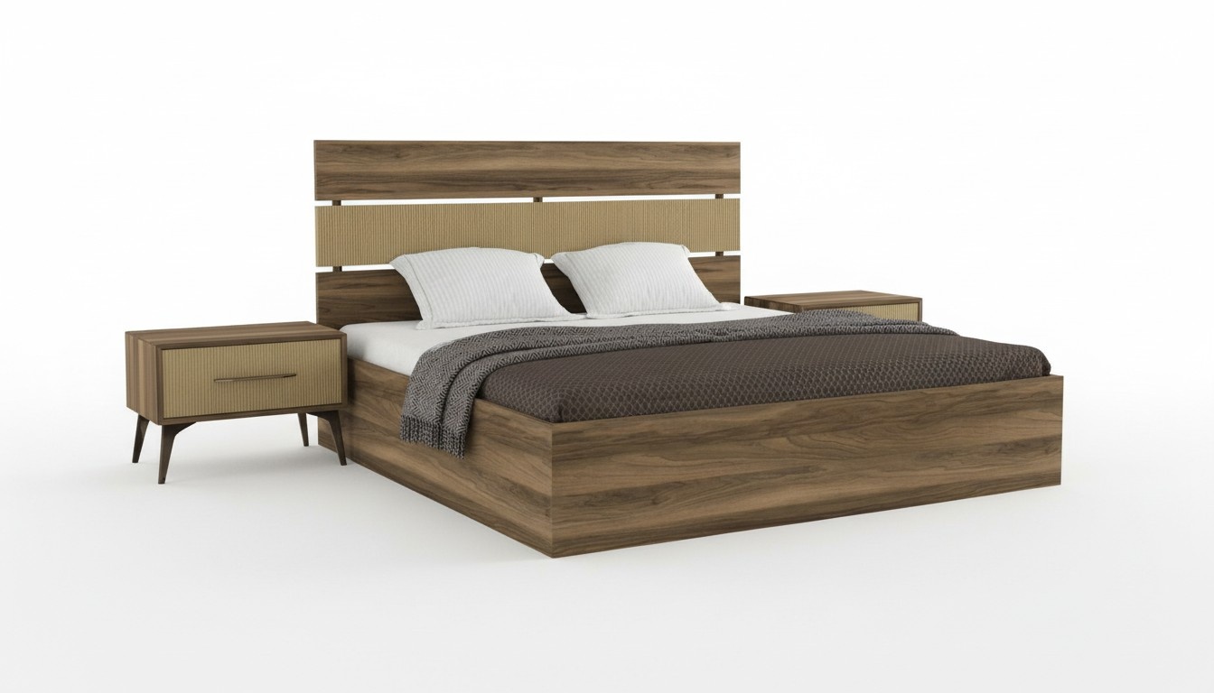 Schlafzimmer Schlafzimmereinrichtung Möbel Bett Nachttische weiß 3tlg
