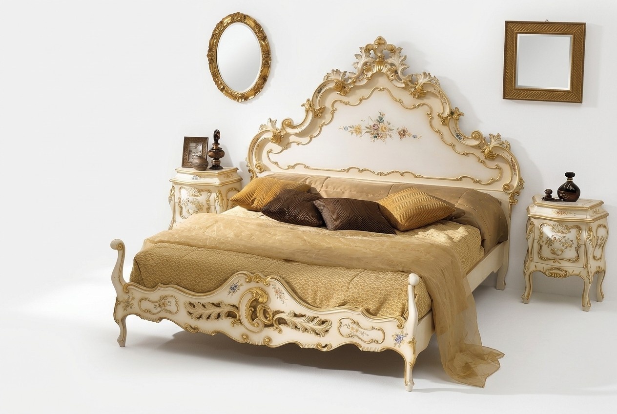 Schlafzimmer weiß Bett Holz Luxus Vaccari cav giovanni Massivholz