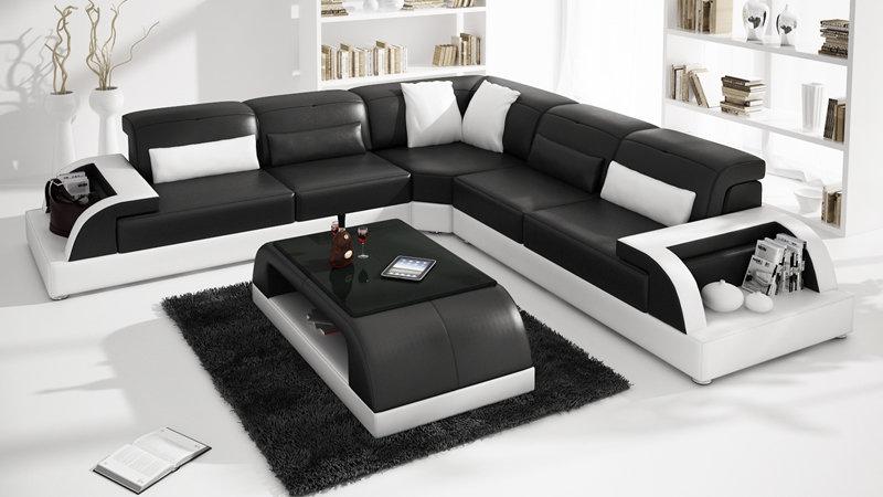 Ledersofa Couch Wohnlandschaft Ecksofa Eck Modern Dekor Garnitur Design