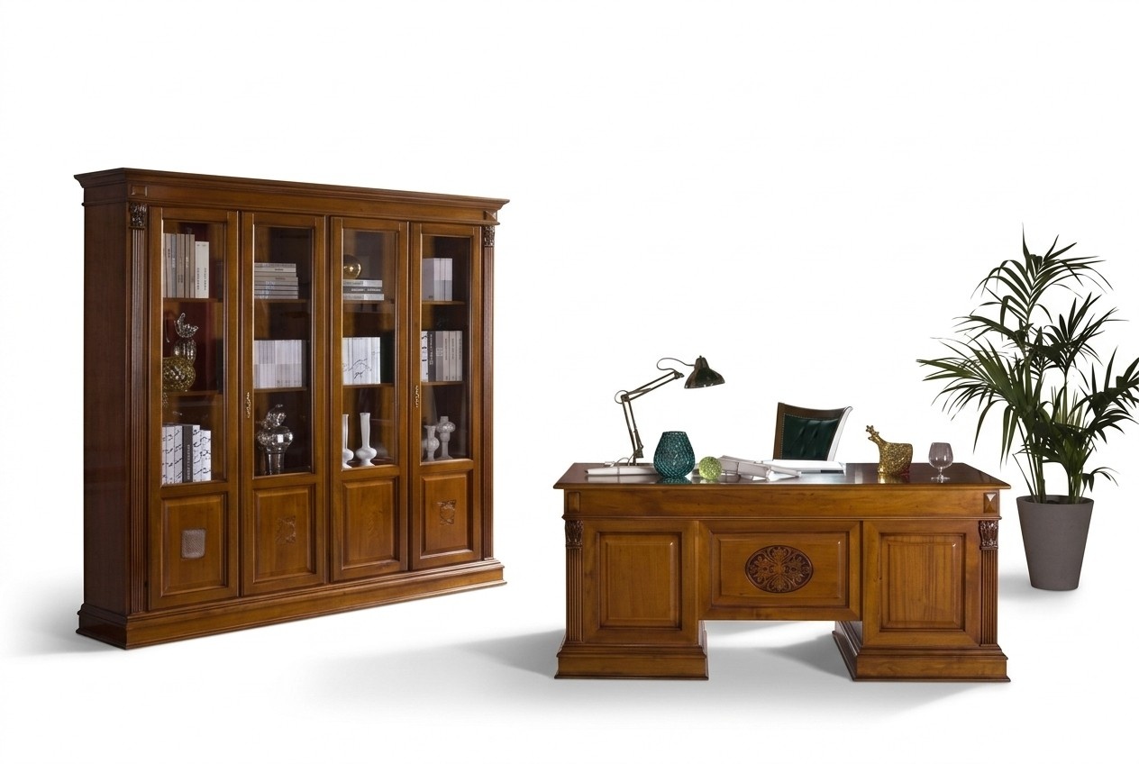 Schreibtisch Büro Tisch Edle Holz Tische Barock Rokoko Antik Stil 185x90cm