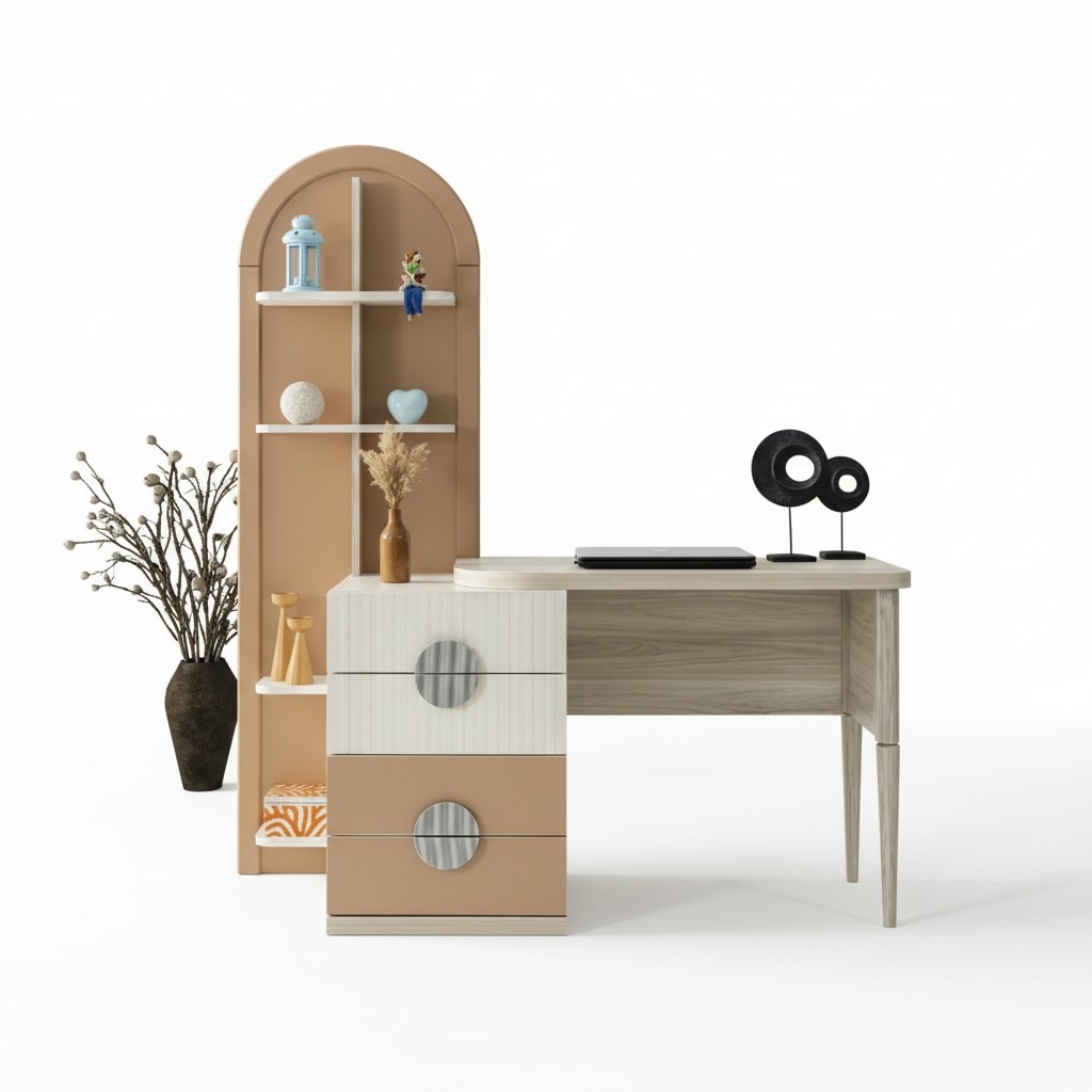 Schreibtisch Elegant Schubladen Stilvolles Design Funktionales Arbeiten Büro