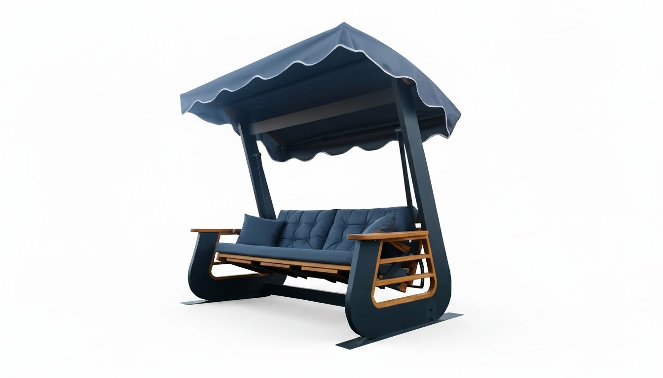 Schwarz Gartenschaukel Moderne Outdoor-Schaukel Exklusive Holz Möbel Neu