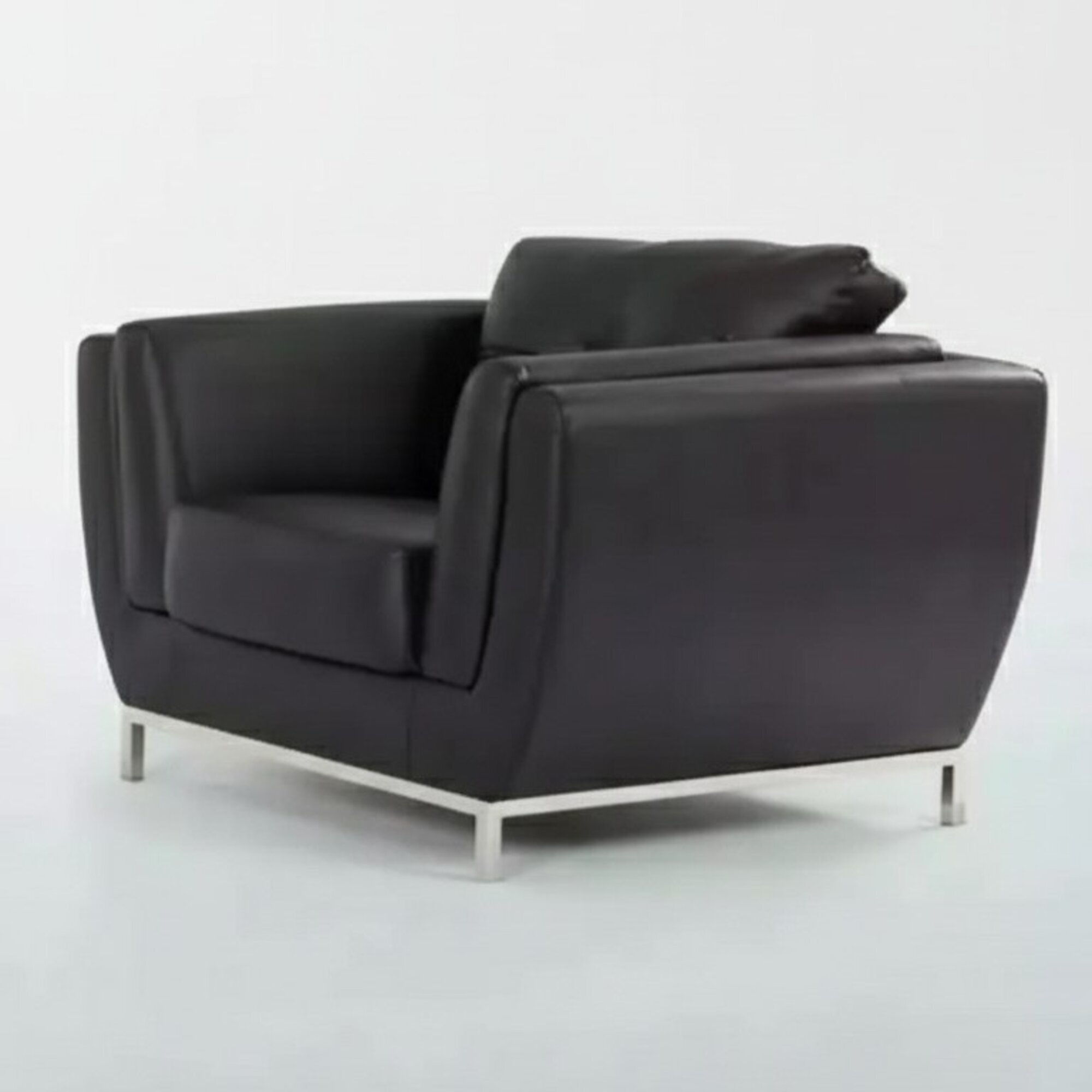 Schwarz Sessel Arbeitszimmer Büro Möbel Luxus Polster Stoff Neu