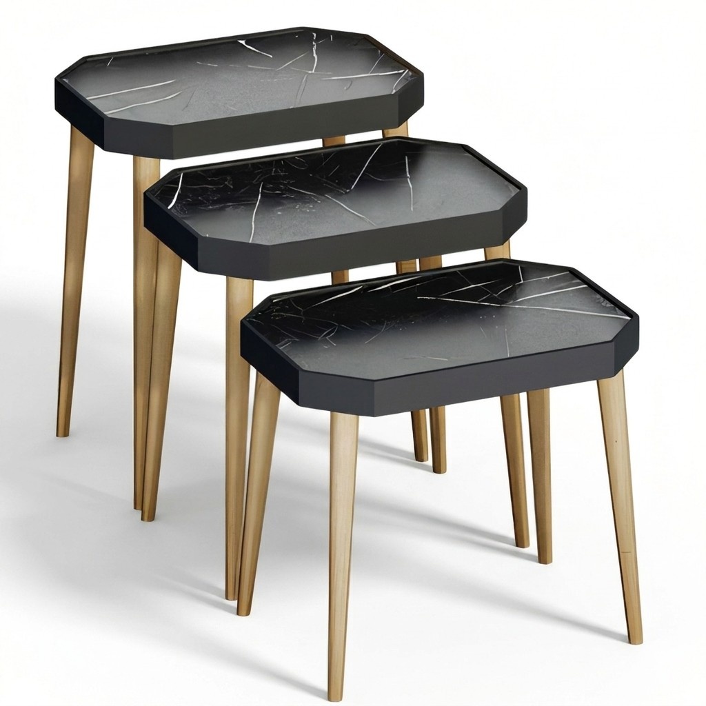 Schwarze Holz Beistelltische im modernen Design, langlebig