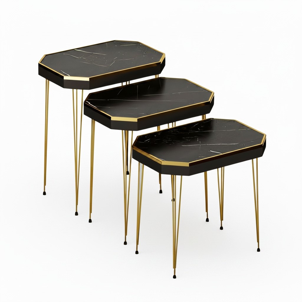 Schwarze Holz Beistelltische im modernen Design, vielseitig