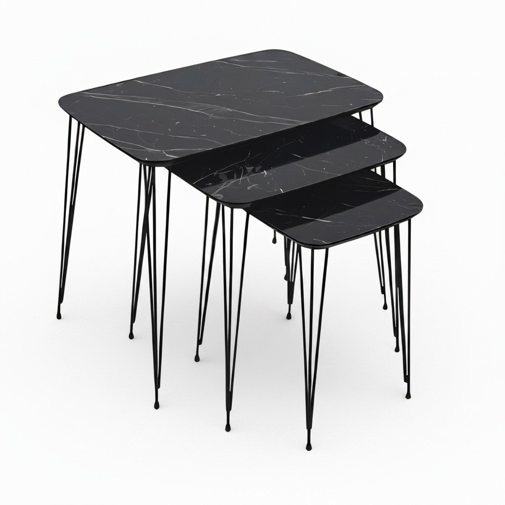 Schwarze Holz Beistelltische im modernen Design, langlebig