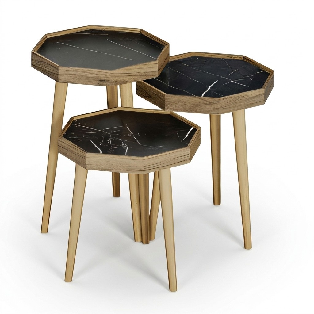 Schwarze Holz Beistelltische modern, stilvoll, kompakt