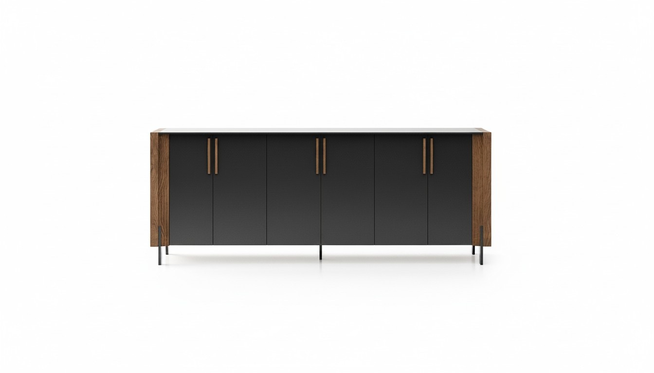 Schwarze Holz-Konsole modern, elegantes Design, vielseitig, langlebig