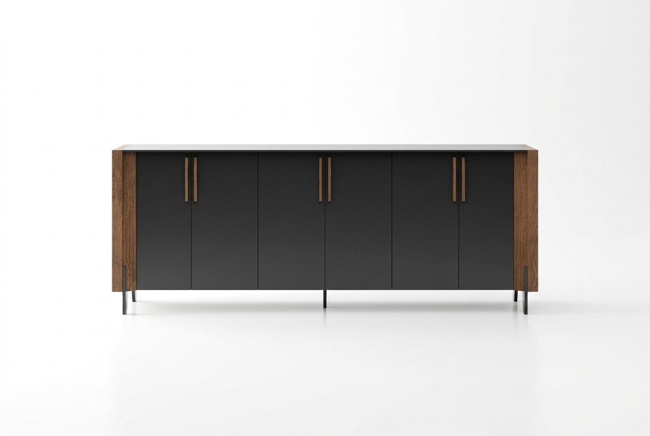 Schwarze Konsole aus Holz modern elegantes Design