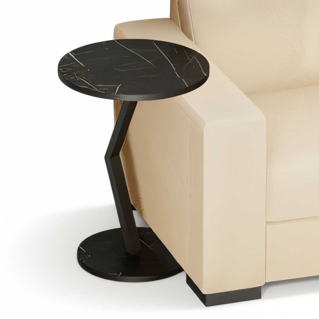 Schwarzer Beistelltisch aus Holz modern eleganter Wohnstil