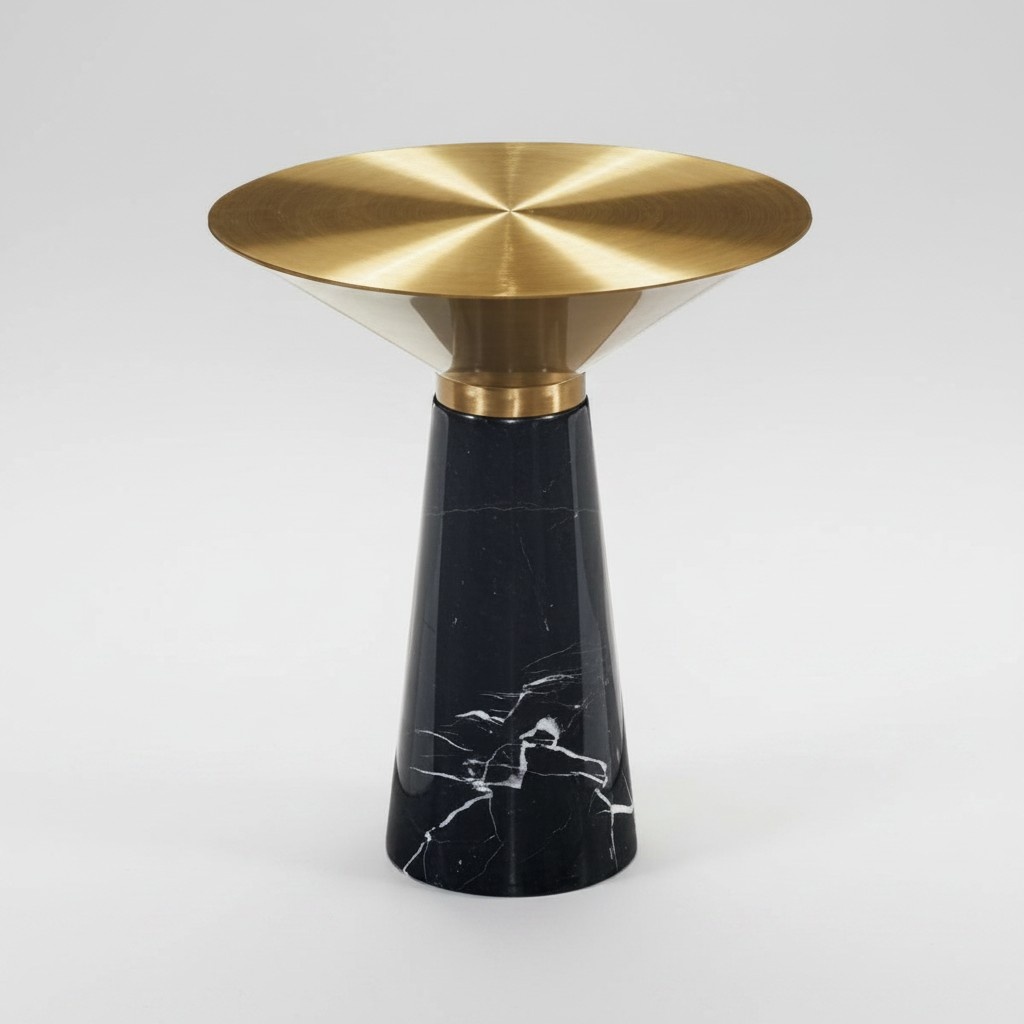 Schwarzer Designer Beistelltisch Luxus Edelstahl Möbel Wohnzimmer Tisch