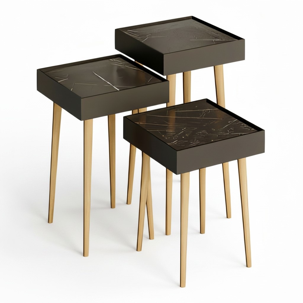 Schwarzer Holztisch im minimalistischen Design
