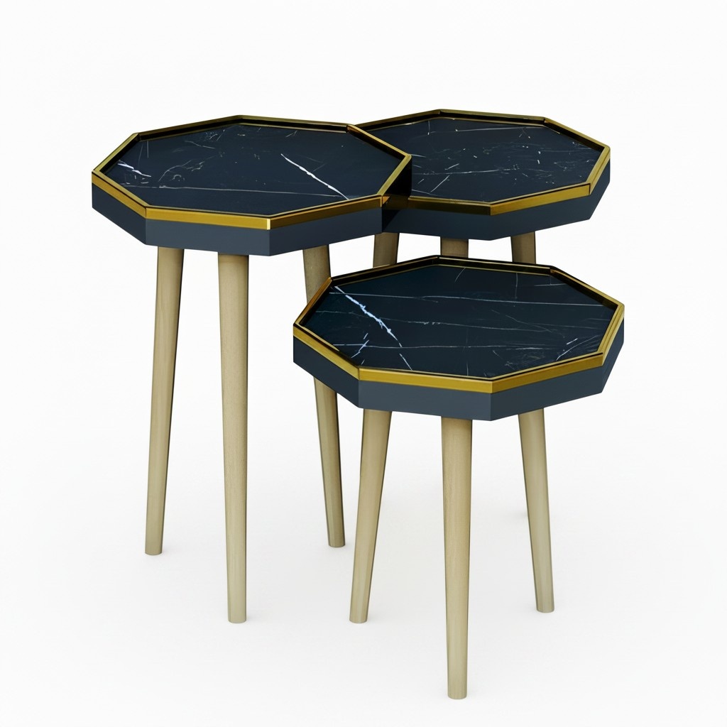 Schwarzer Holztisch im modernen Design