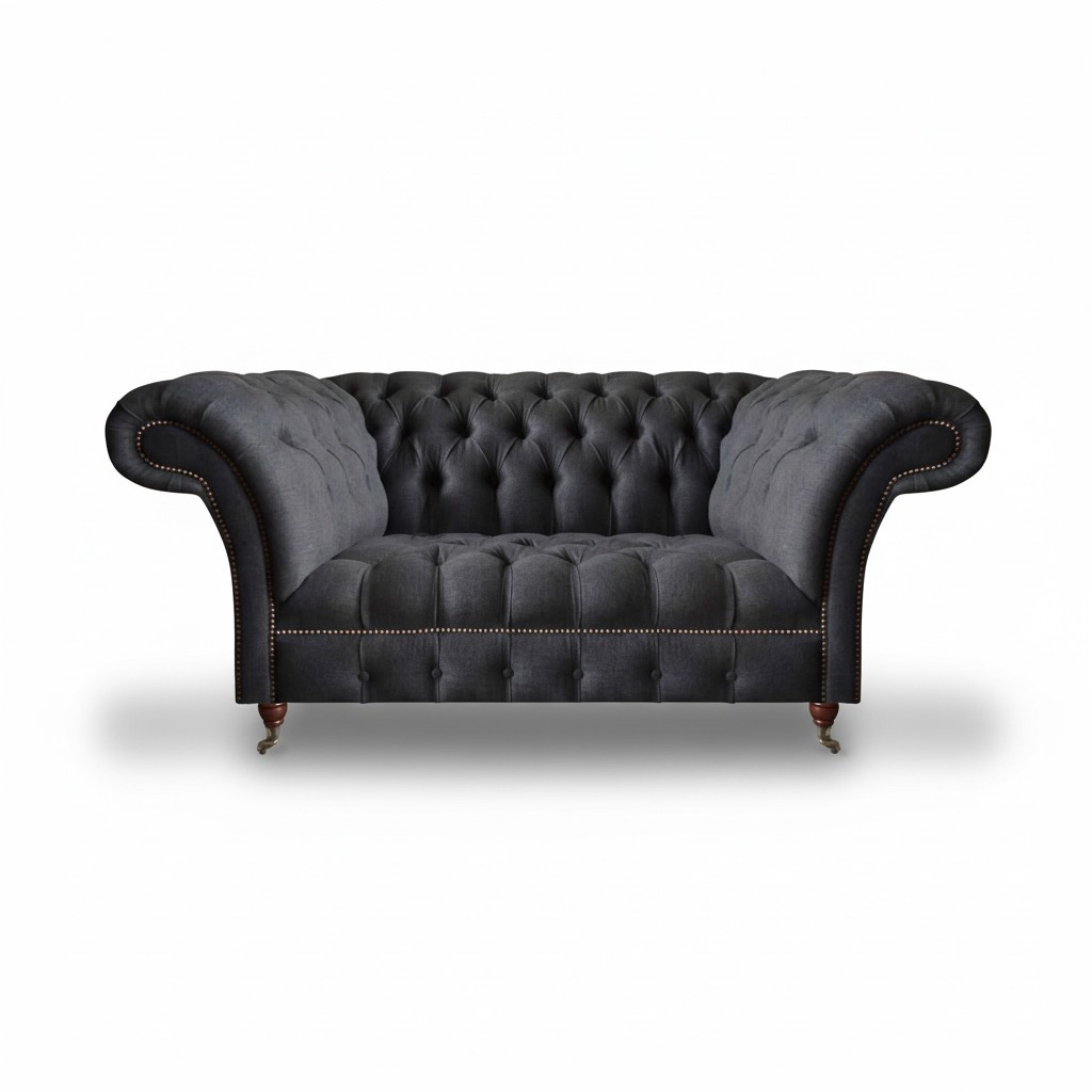 Schwarzes Chesterfield Polstersofa Wohnzimmer Designer Polstercouchen