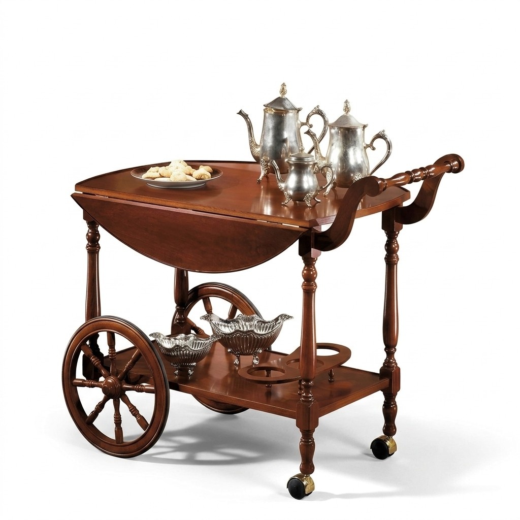 Serviertisch Tisch Beistelltisch Luxus Echtholz Klasse Antik Stil Barock Rokoko