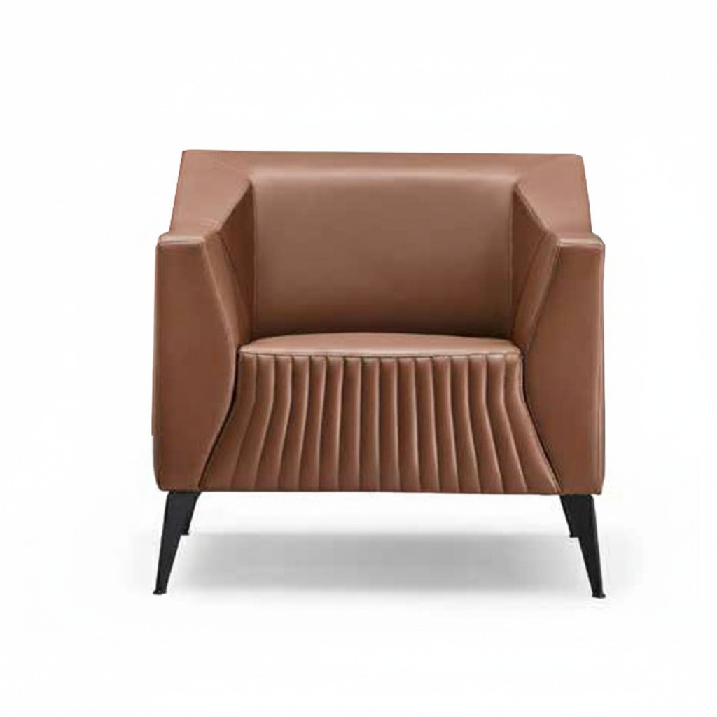 Sessel 1 Sitzer Wohnzimmer Moderne Design Elegantes Möbel Braun
