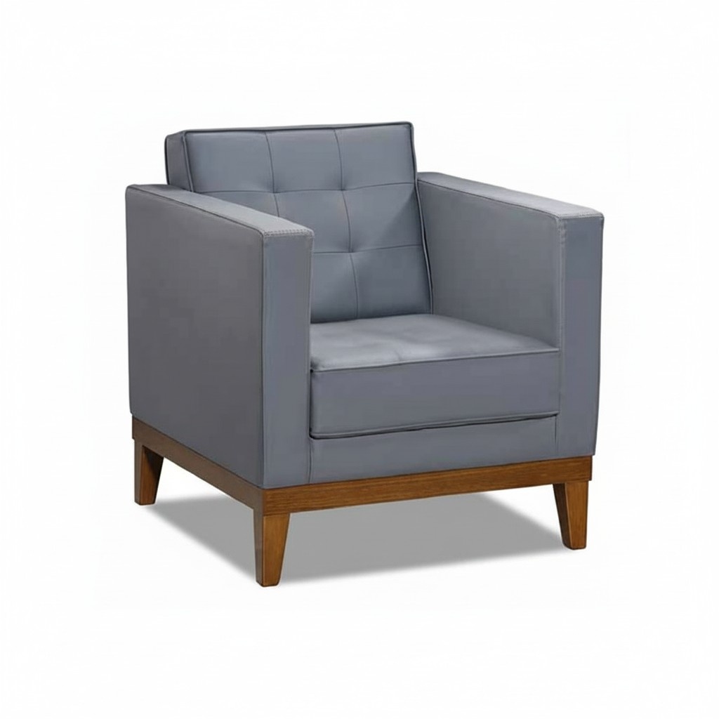 Sessel 1 Sitzer Wohnzimmer Moderne Design Elegantes Möbel Grau Luxus