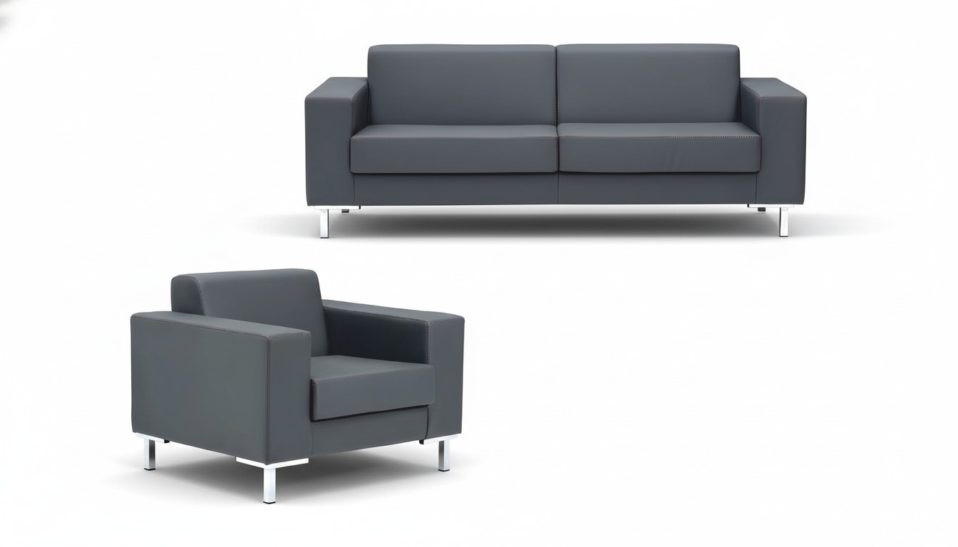 Sessel 2 Sitzer Sofa Polster Design Büromöbel Luxus Stoffsofas Leder