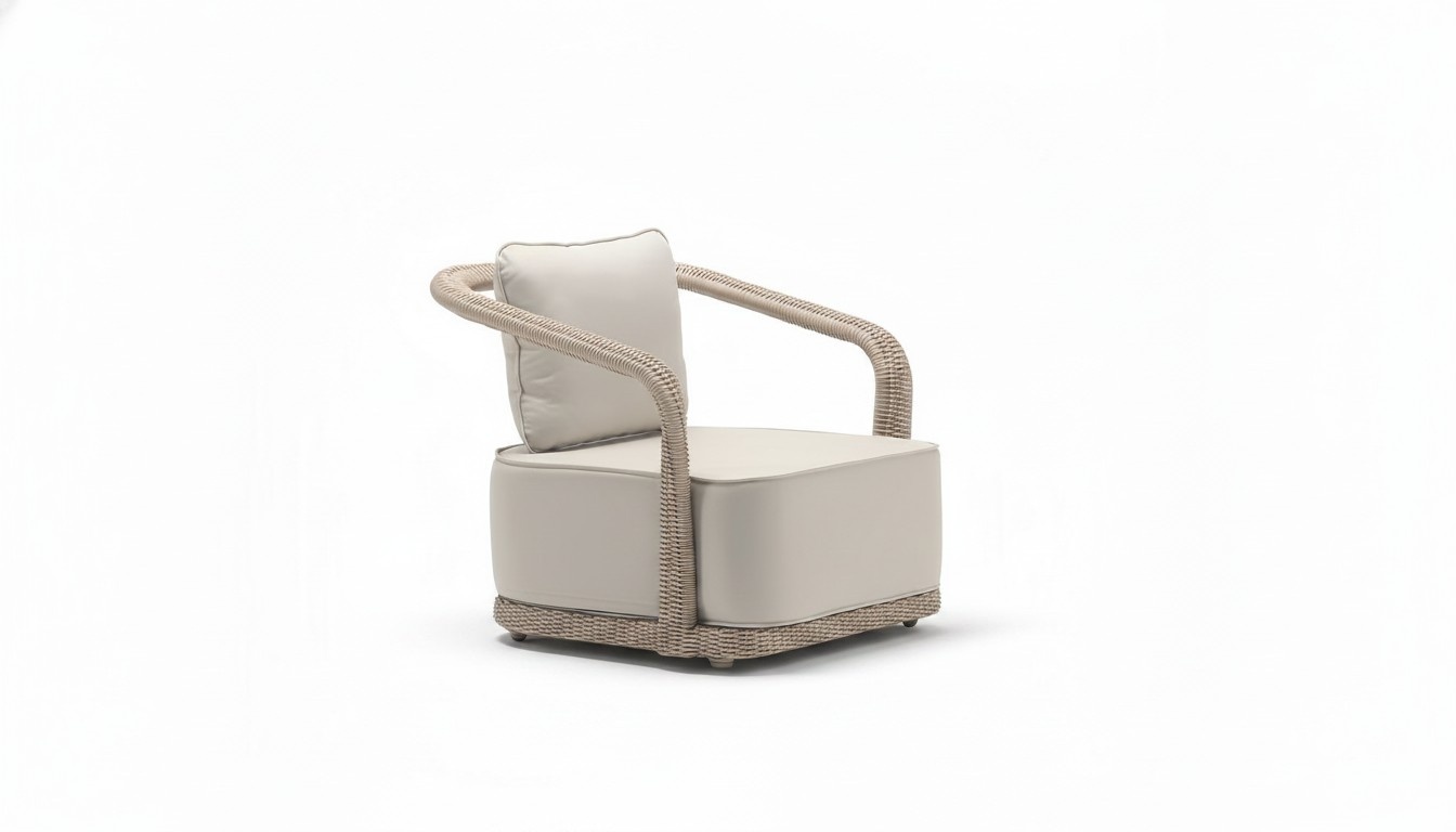 Sessel Beige Terrasse Design Elegantes Möbel Modern 1 Sitzer Luxus Sessel