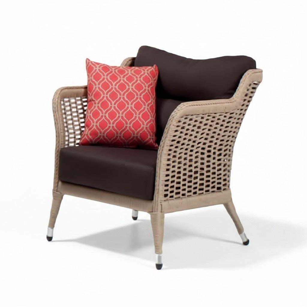 Sessel Braun Design Couch Sofa Relax Hochwertig Rattan Polster Sitzer Luxus