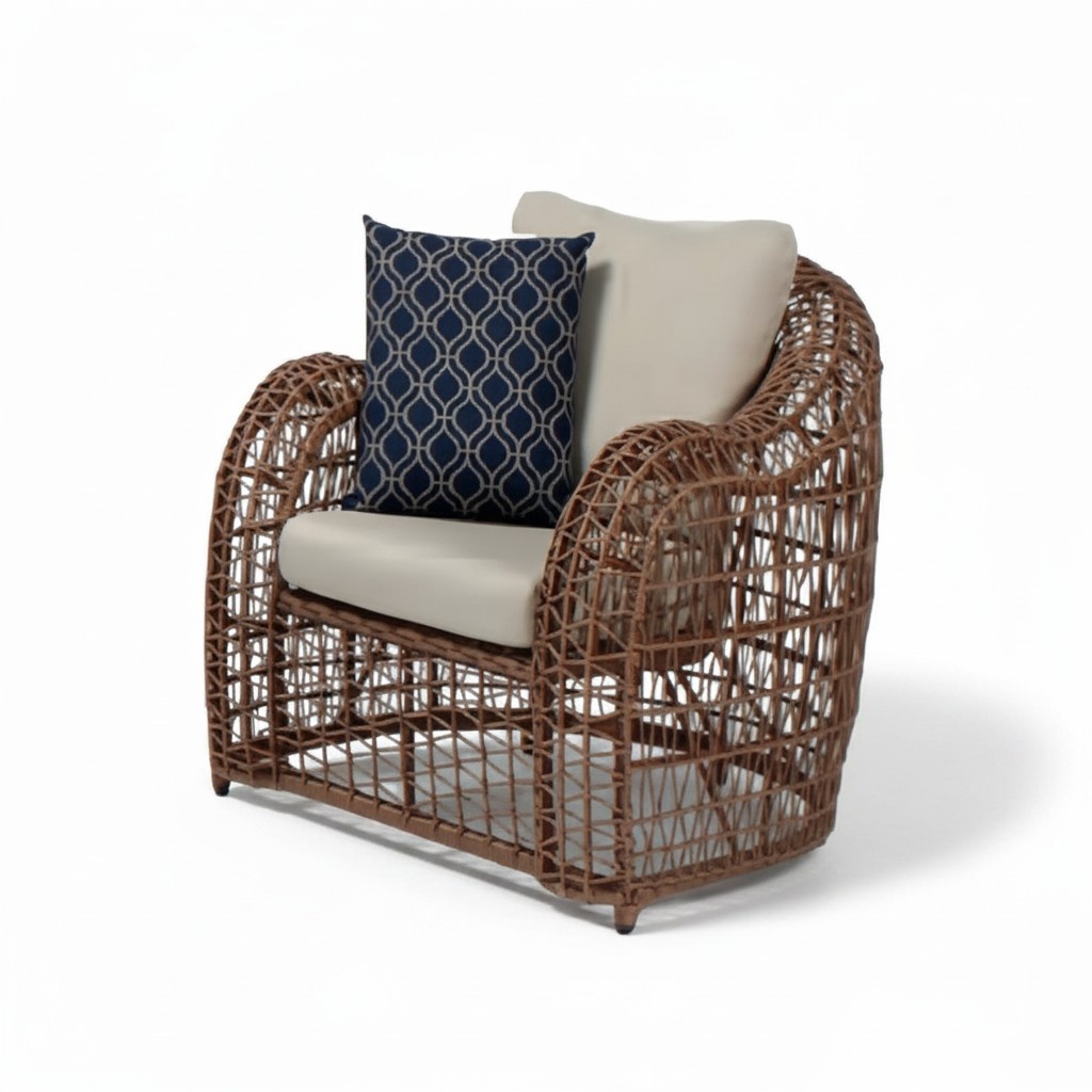 Sessel Braun Terrasse Design Elegantes Möbel Modern 1 Sitzer Sessel Schön