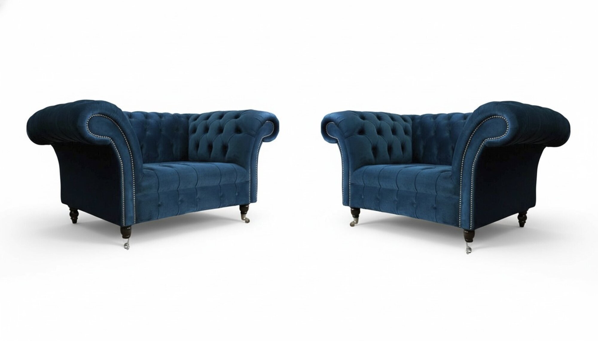 Sessel Chesterfield Möbel Set 2x Einsitzer Set luxus Sessel Couchen 2tlg