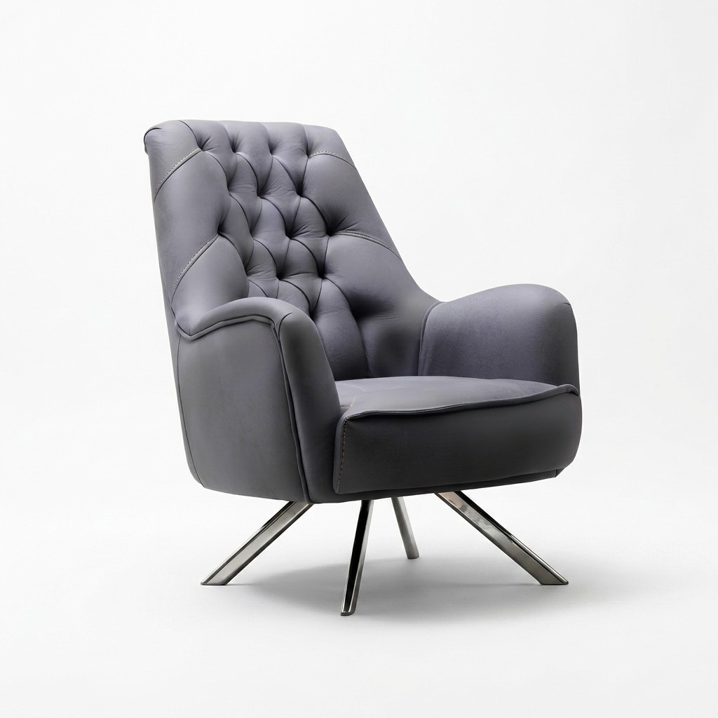 Sessel Design Couch Sofa Relax Textil Polster Sitzer Luxus Grau Neu