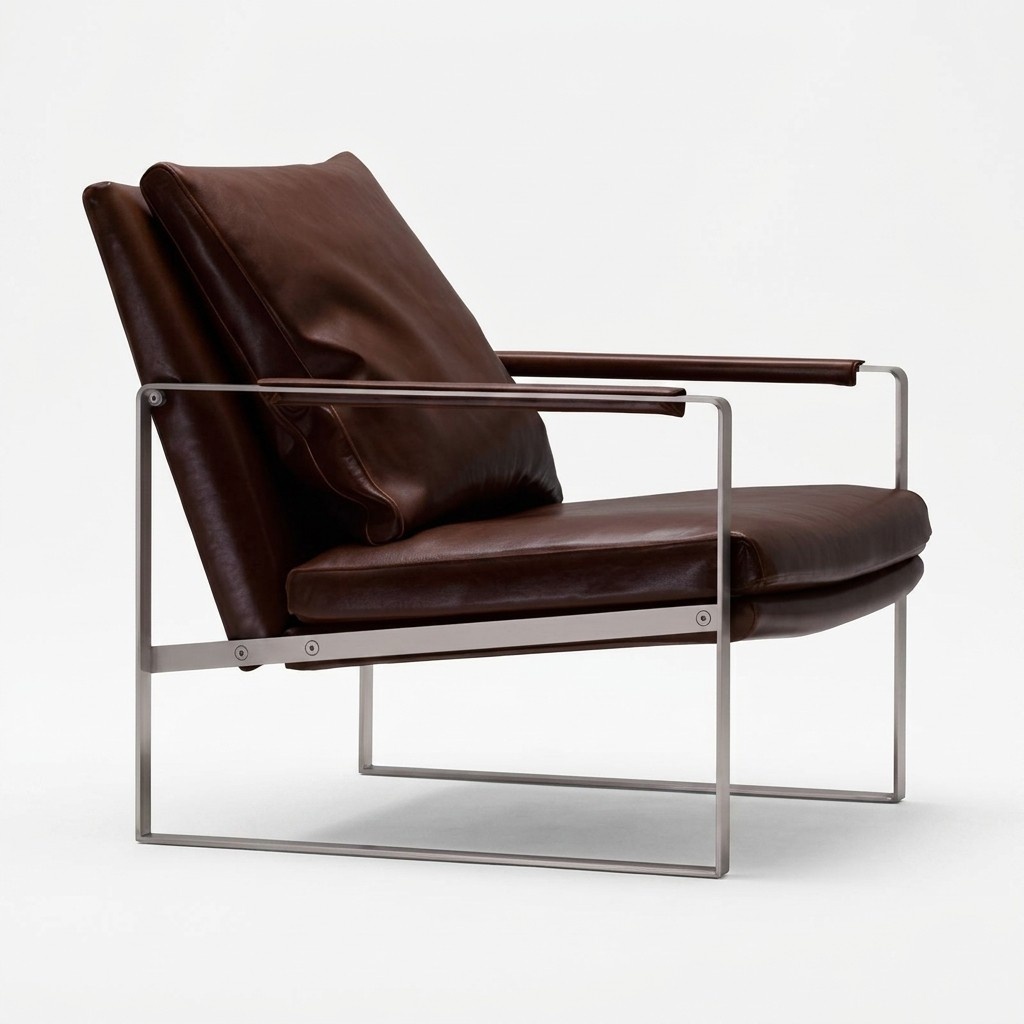 Sessel Design Couch Sofa Relax Braun Leder Lounge Club Polster Sitzer