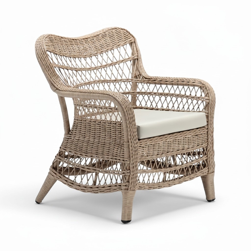 Sessel Design Terrasse Couch Sofa Sitzer Rattanb Polster Luxus Sitz Relax