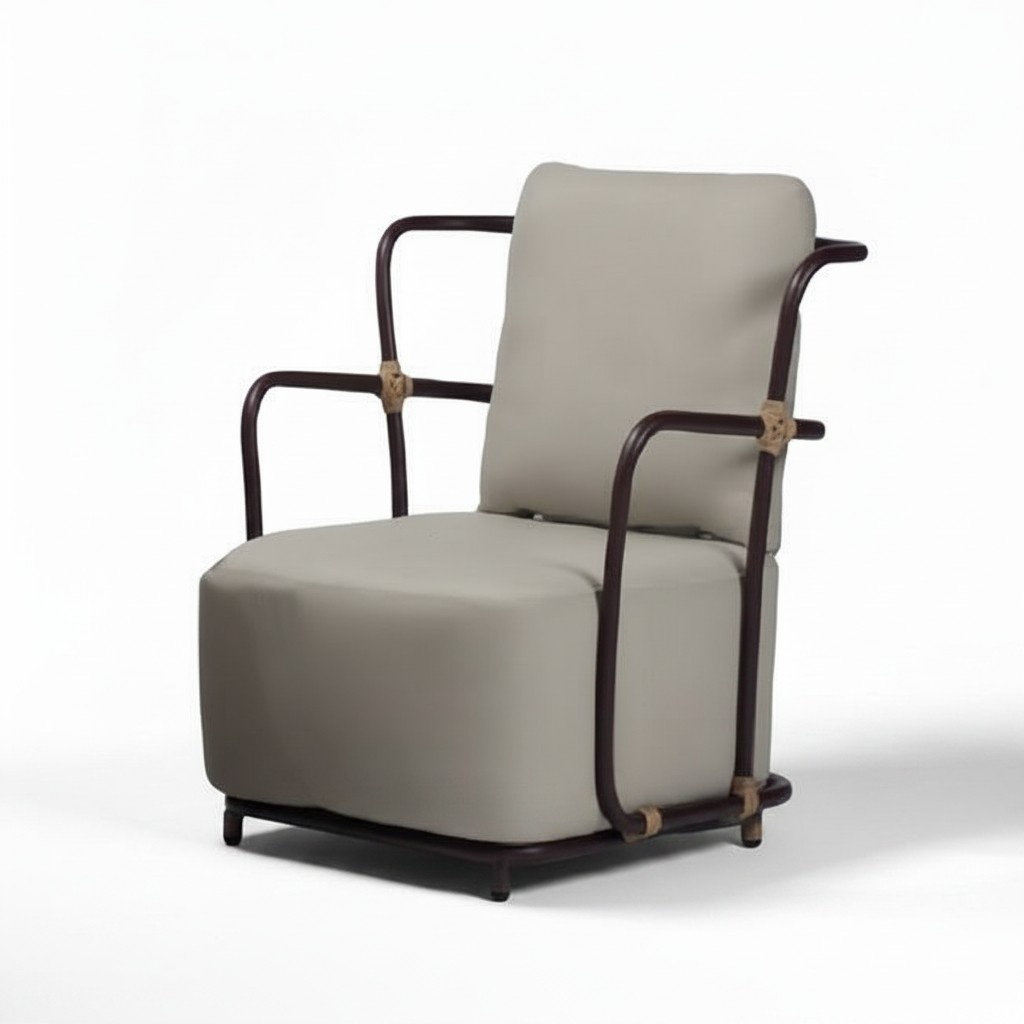 Sessel Hochwertig Grau Terrasse Design Elegantes Möbel Modern Sessel luxuriöse