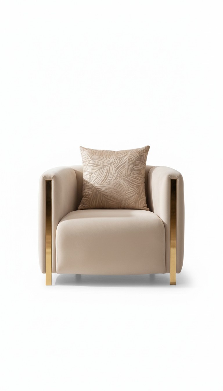 Sessel Polster Sitzer Design Couch Sessel Relax Lounge Stoff Luxus Wohnzimmer