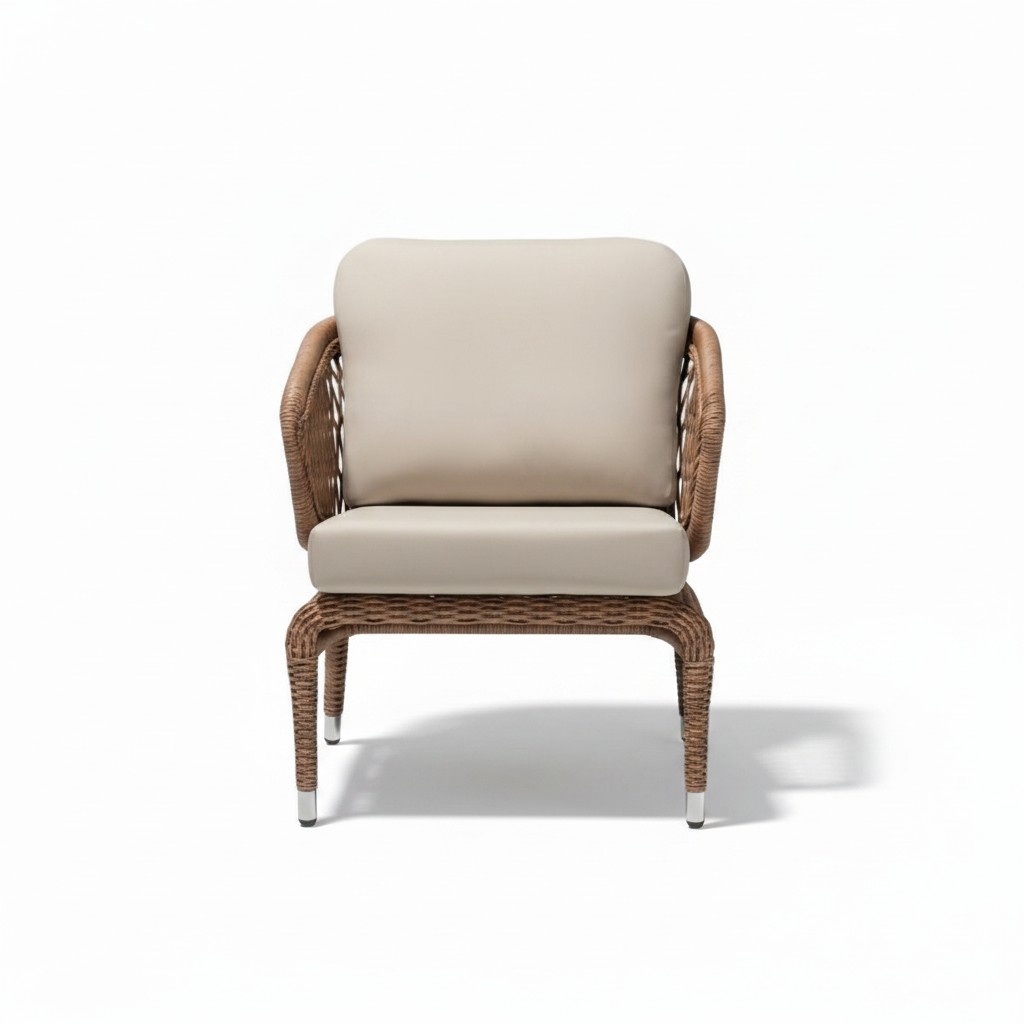 Sessel Rattan Braun Design Couch Hochwertig Hochwertig Polster Sitzer Luxus