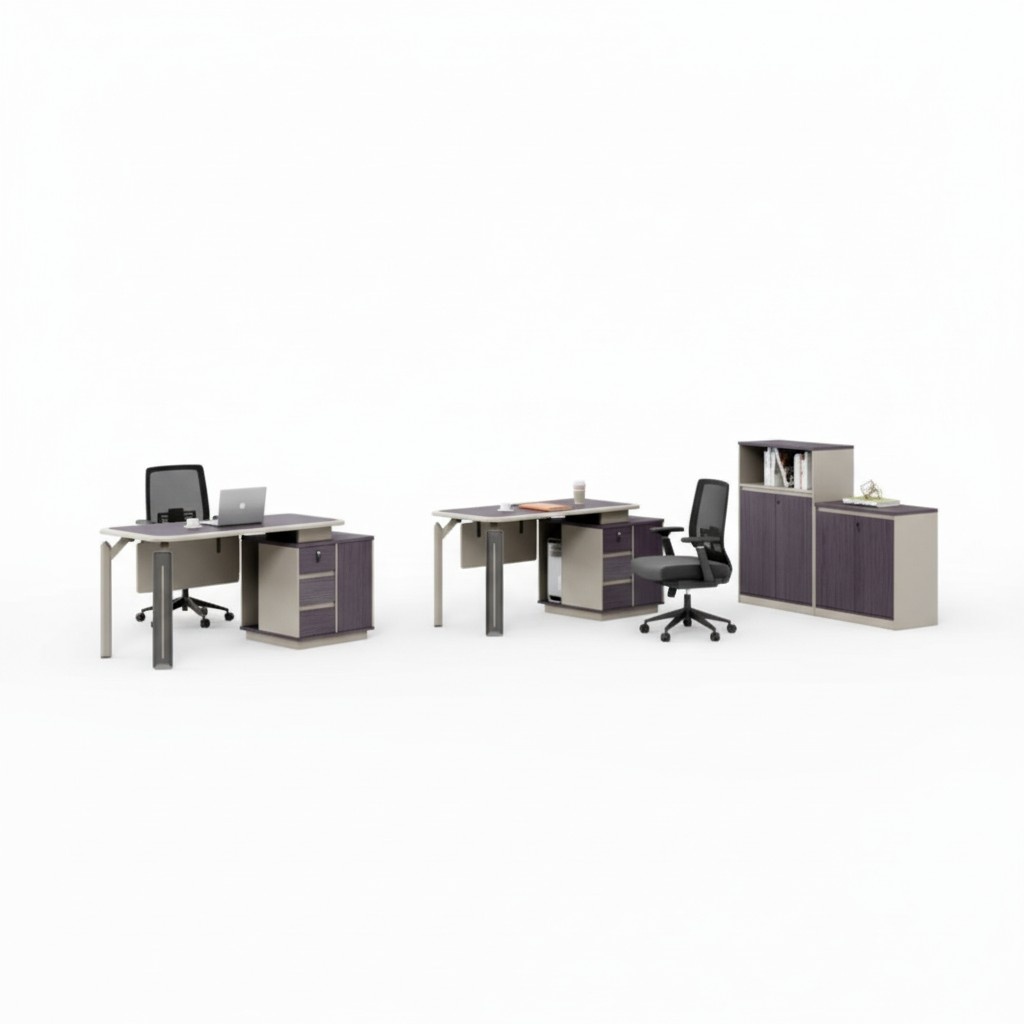 Set 2x Schreibtische 2x Kommoden Tisch Büro Möbel Einrichtung Tische Callcenter