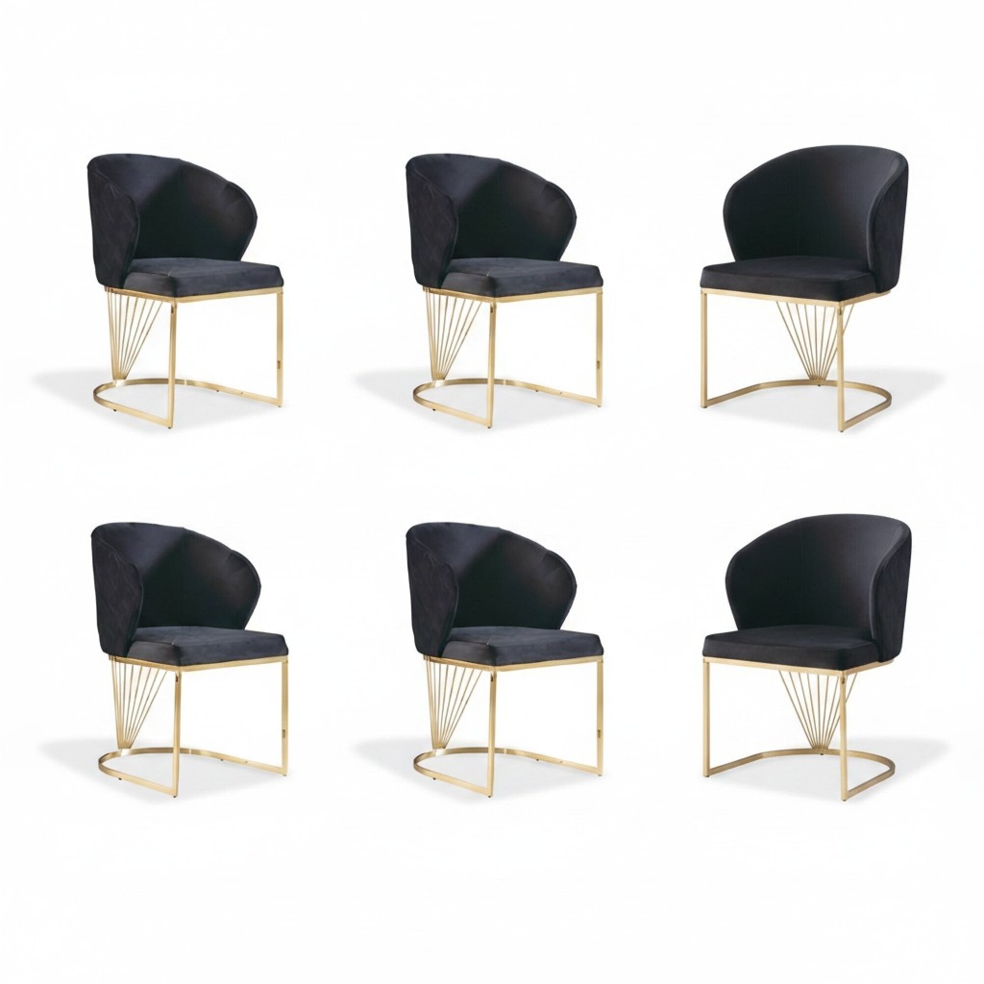 Set 6x Stuhl Stühle Sessel Esszimmer Garnitur Holz Modern Gruppe Möbel
