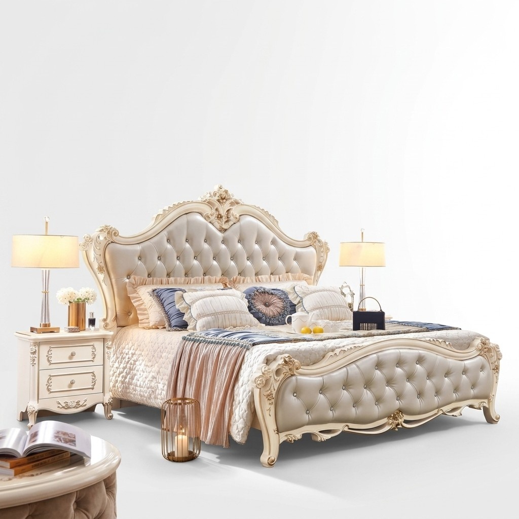 Set klassisches möbel von 3tlg besteht aus Luxus Bett und 2х Nachttische