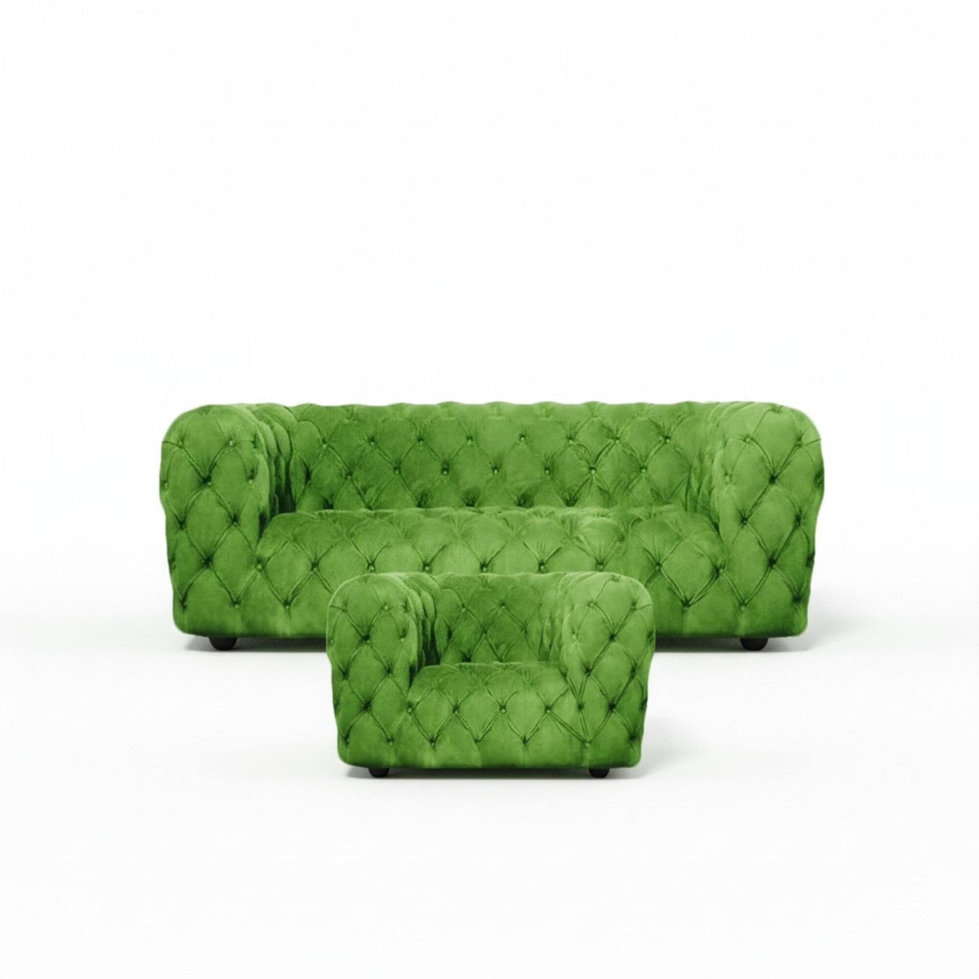 Sitzmöbel Grün Luxus Chesterfield Sofagarnitur Wohnzimmer 2tlg Set Einrichtung