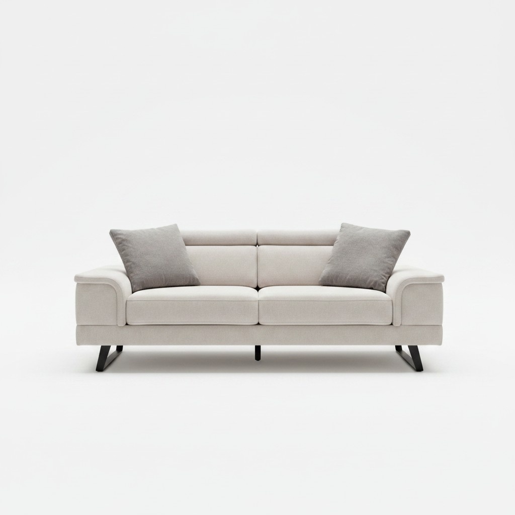 Sofa 2 Sitzer 2er Sofa Couch Doppelsofa Polsterung mit Armlehne Beige