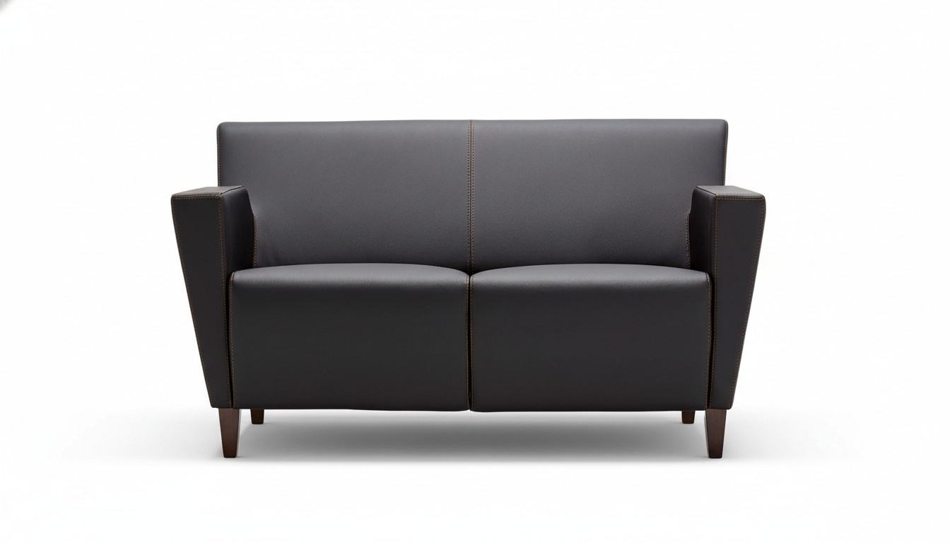 Sofa 2 Sitzer Büromöbel Polster Design Luxus Couch Leder Sofas