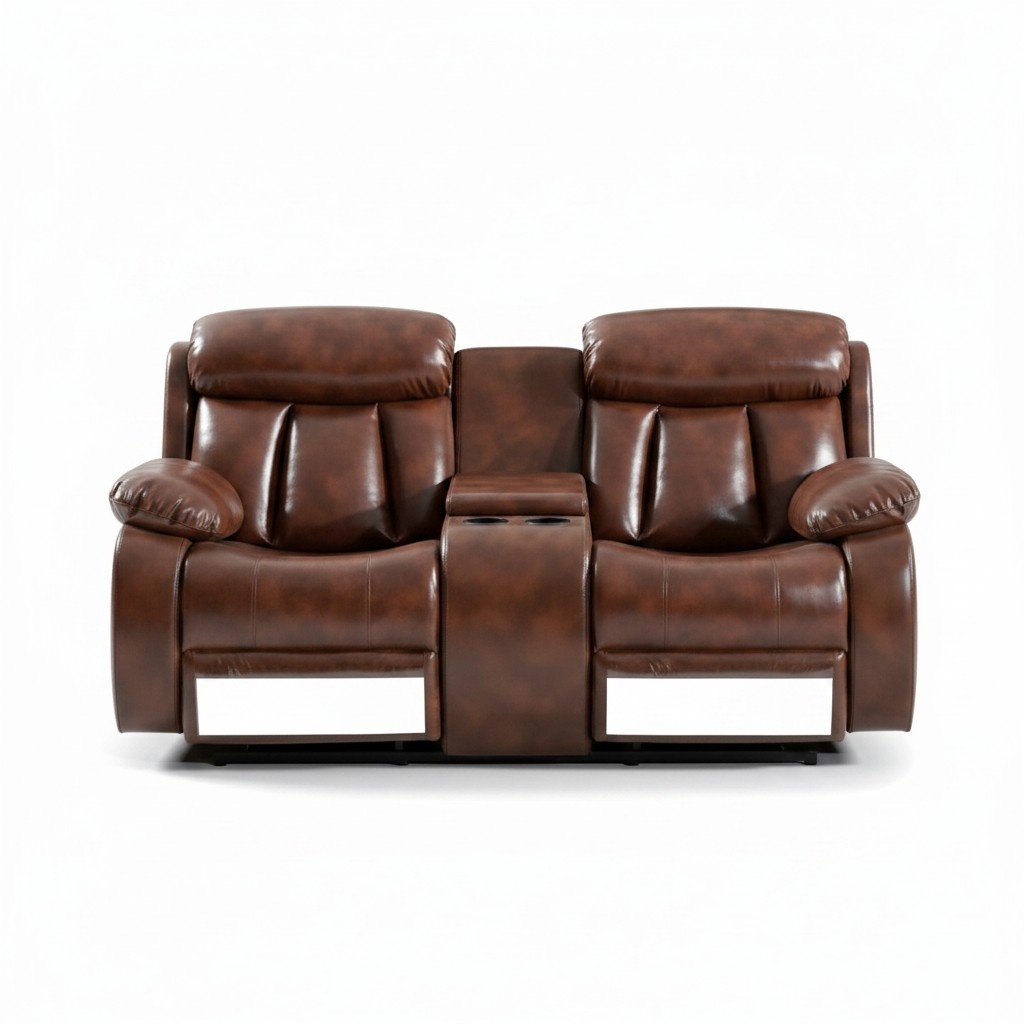 Sofa 2 Sitzer Couch Polster Designer Relax Funktion Wohnzimmer Braun Neu