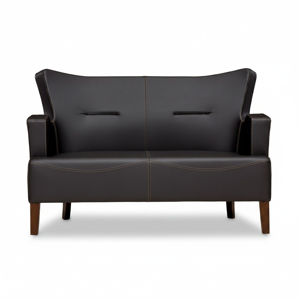 Sofa 2-Sitzer Relax Leder Lounge Holz Polster Couch Luxus Sofa Möbel