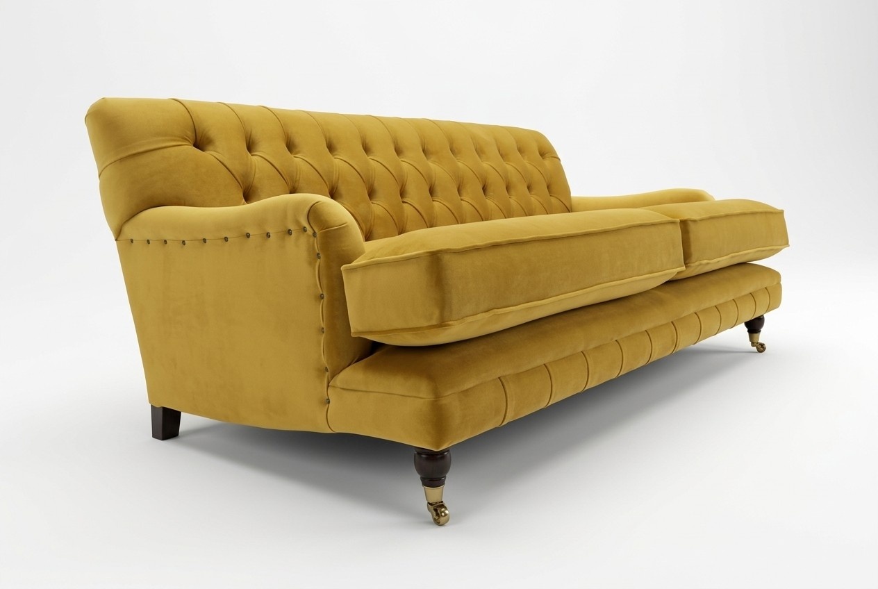 Sofa 3 Sitzer Couch Chesterfield design Sitz Garnitur Leder Textil Polster Neu