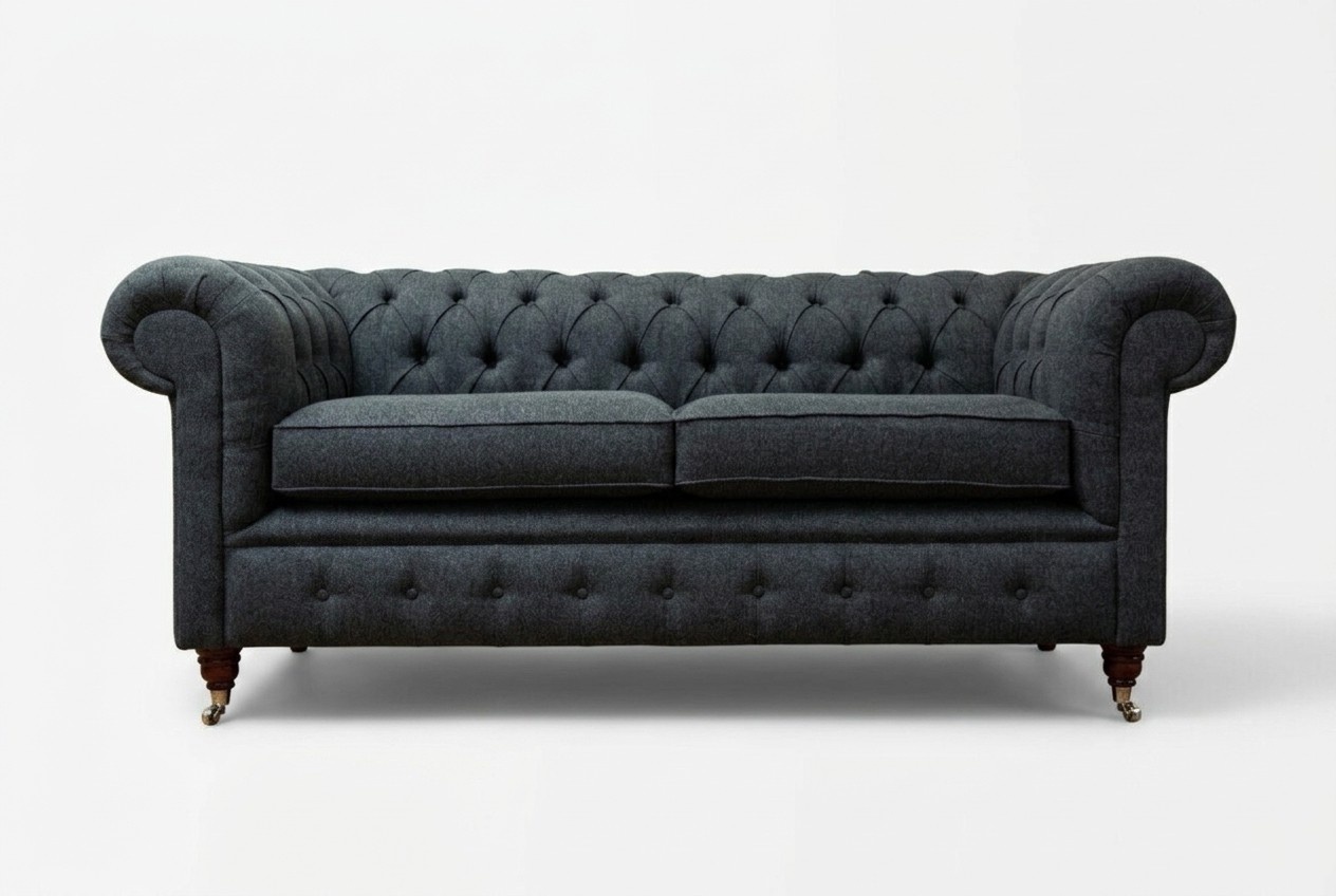 Sofa 3 Sitzer Couch Chesterfield Polster Sitz Garnitur Textil Leder design Samt