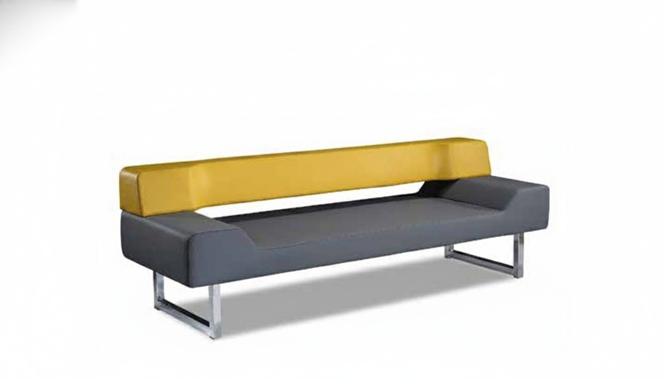 Sofa 3 Sitzer Designer Couchen Couch Gelb Polster Möbel Büro Bank Wartezimmer
