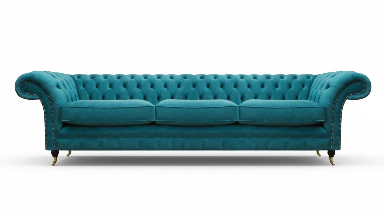 Sofa 3 Sitzer LuxuriöseModern Design Blau Dreisitzer Couch Polstermöbel