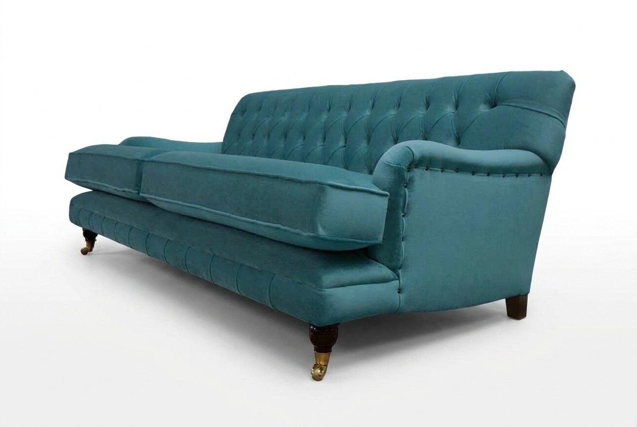 Sofa 3 Sitzer Stoff Design Couch Polster Sofas Textil Modern Chesterfield 1